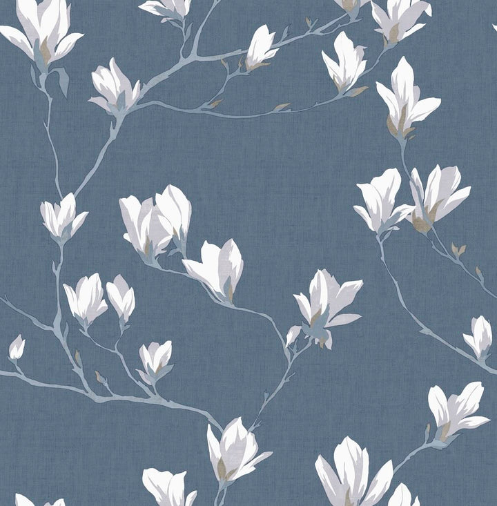 Laura Ashley Magnolia Grove Dusky Seaspray Wallpaper