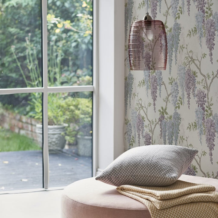Laura Ashley Wisteria Gardens Pale Iris Wallpaper