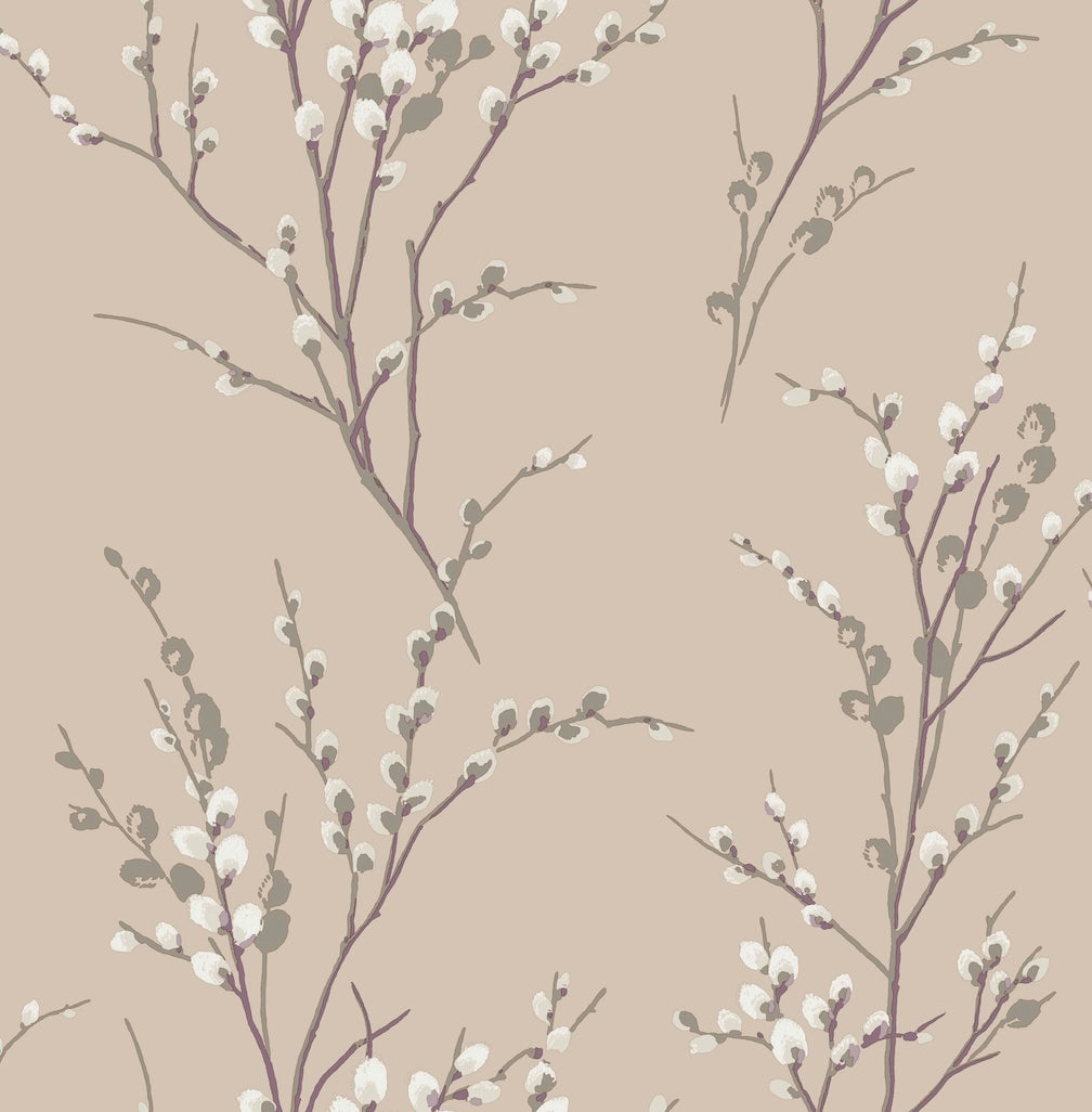 Laura Ashley Pussy Willow Natural Wallpaper