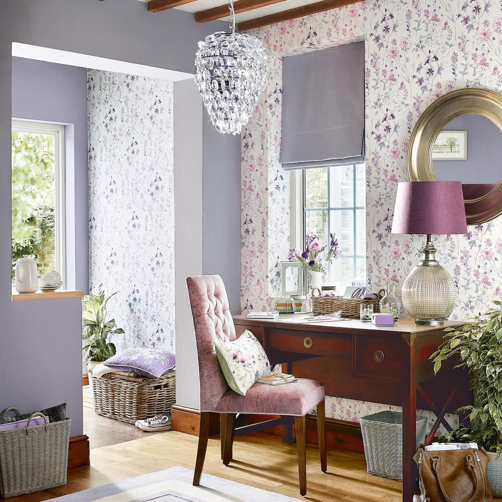 Laura Ashley Wild Meadow Pale Iris Wallpaper