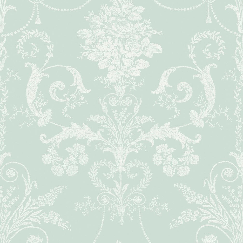 Laura Ashley Josette Duck Egg Wallpaper