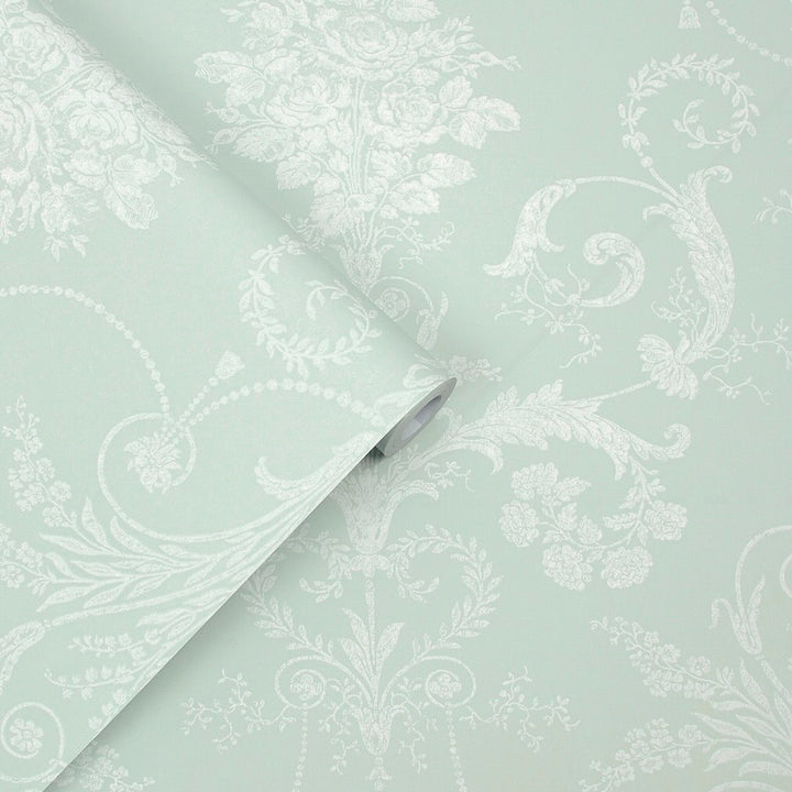 Laura Ashley Josette Duck Egg Wallpaper