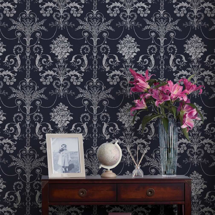 Laura Ashley Josette Midnight Wallpaper