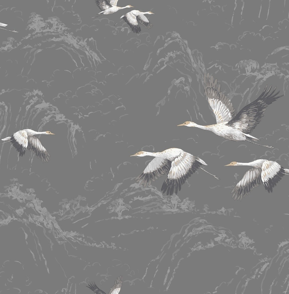 Laura Ashley Animalia Dark Steel Wallpaper