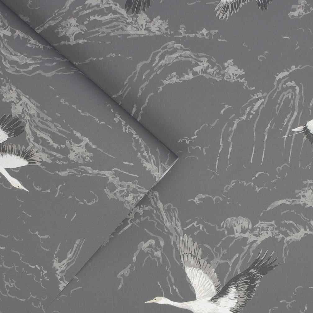 Laura Ashley Animalia Dark Steel Wallpaper