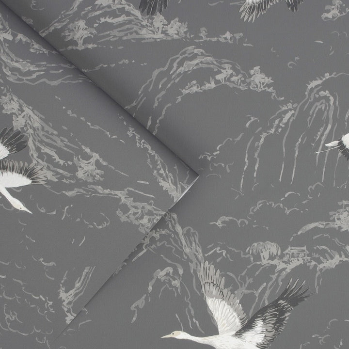 Laura Ashley Animalia Dark Steel Wallpaper