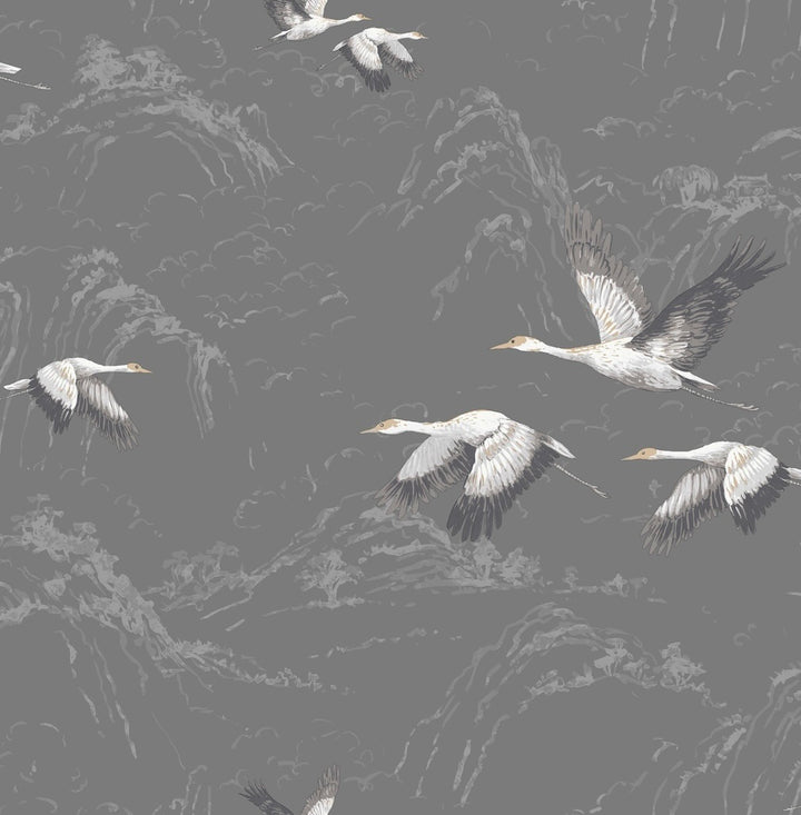 Laura Ashley Animalia Dark Steel Wallpaper
