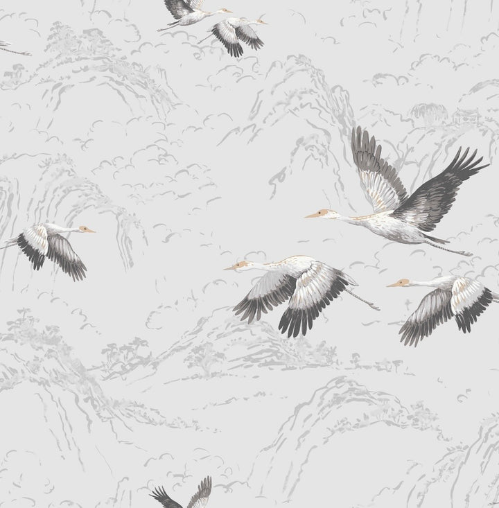 Laura Ashley Animalia Silver Wallpaper