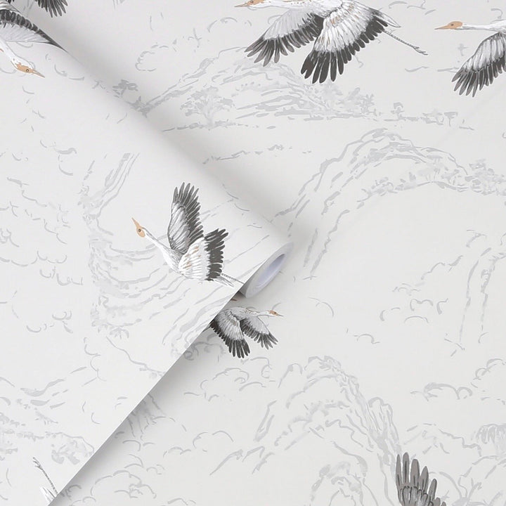 Laura Ashley Animalia Silver Wallpaper