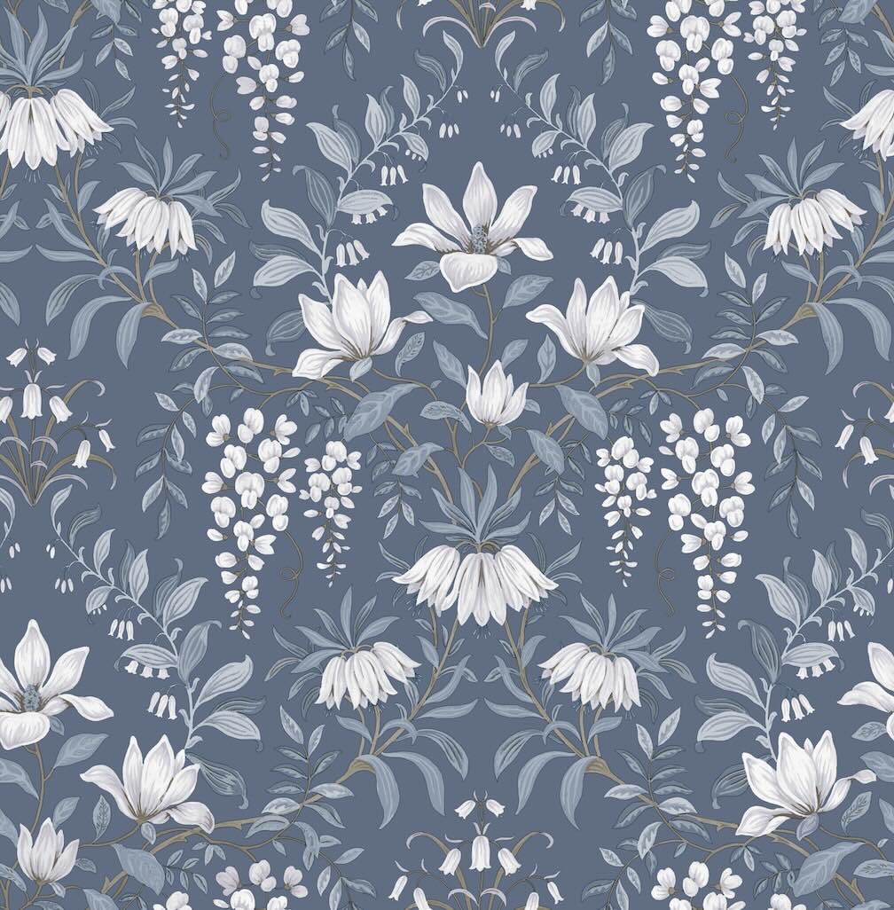 Laura Ashley Parterre Dusky Seaspray Wallpaper