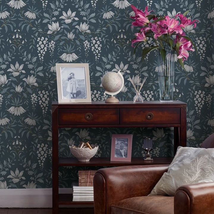 Laura Ashley Parterre Dusky Seaspray Wallpaper