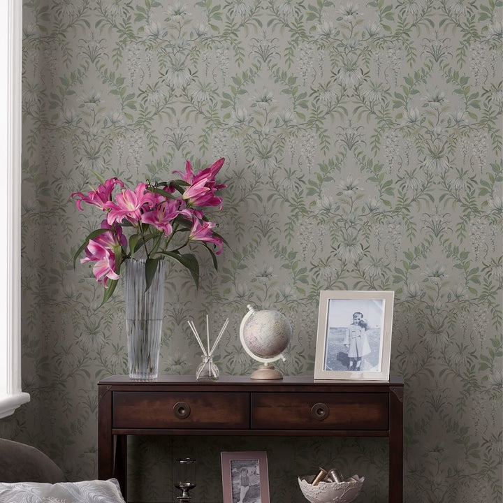 Laura Ashley Parterre Sage Wallpaper