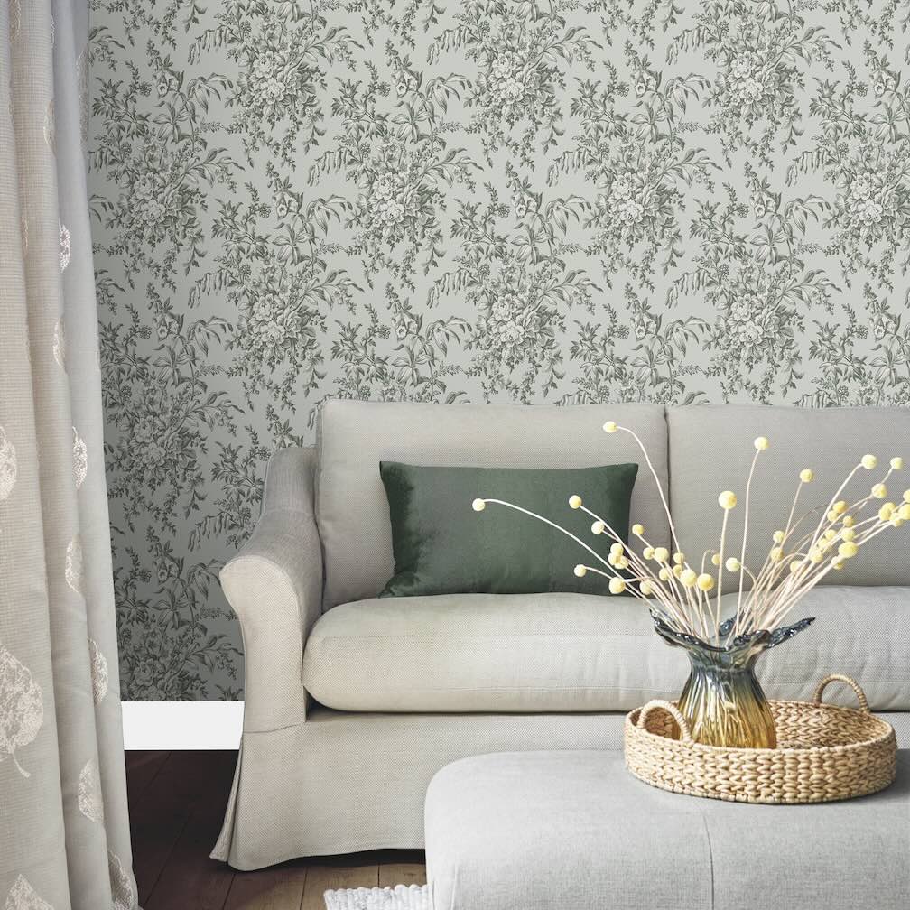 Laura Ashley Picardie Sage Wallpaper