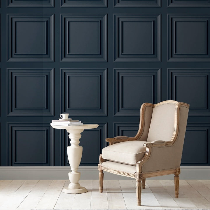 Laura Ashley Redbrook Wood Panel Dark Seaspray Wallpaper