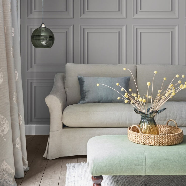 Laura Ashley Redbrook Wood Panel Pale Steel Wallpaper