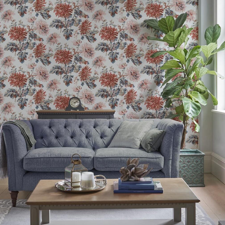 Laura Ashley Maryam Crimson Wallpaper