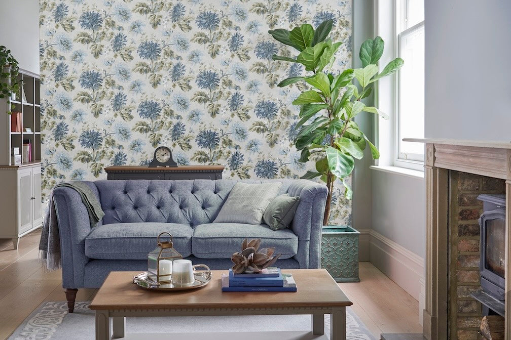 Laura Ashley Maryam Seaspray Wallpaper