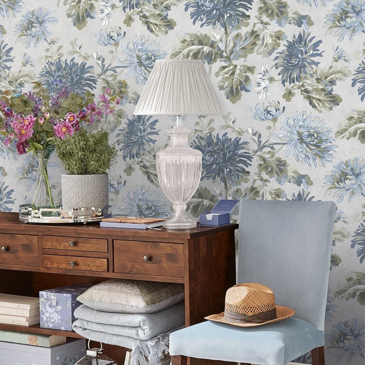 Laura Ashley Maryam Seaspray Wallpaper