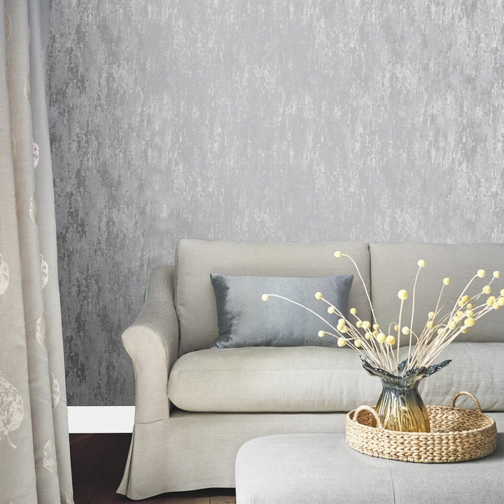 Laura Ashley Whinfell Silver Wallpaper