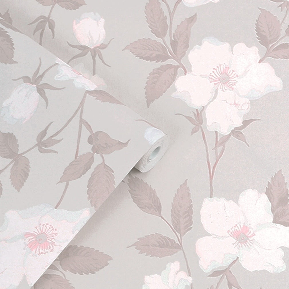 Laura Ashley Fleurir Sugared Violet Wallpaper