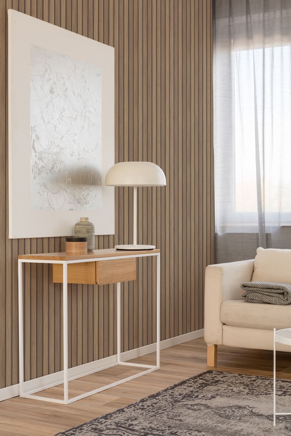 Fresco wooden slat wall Wallpaper