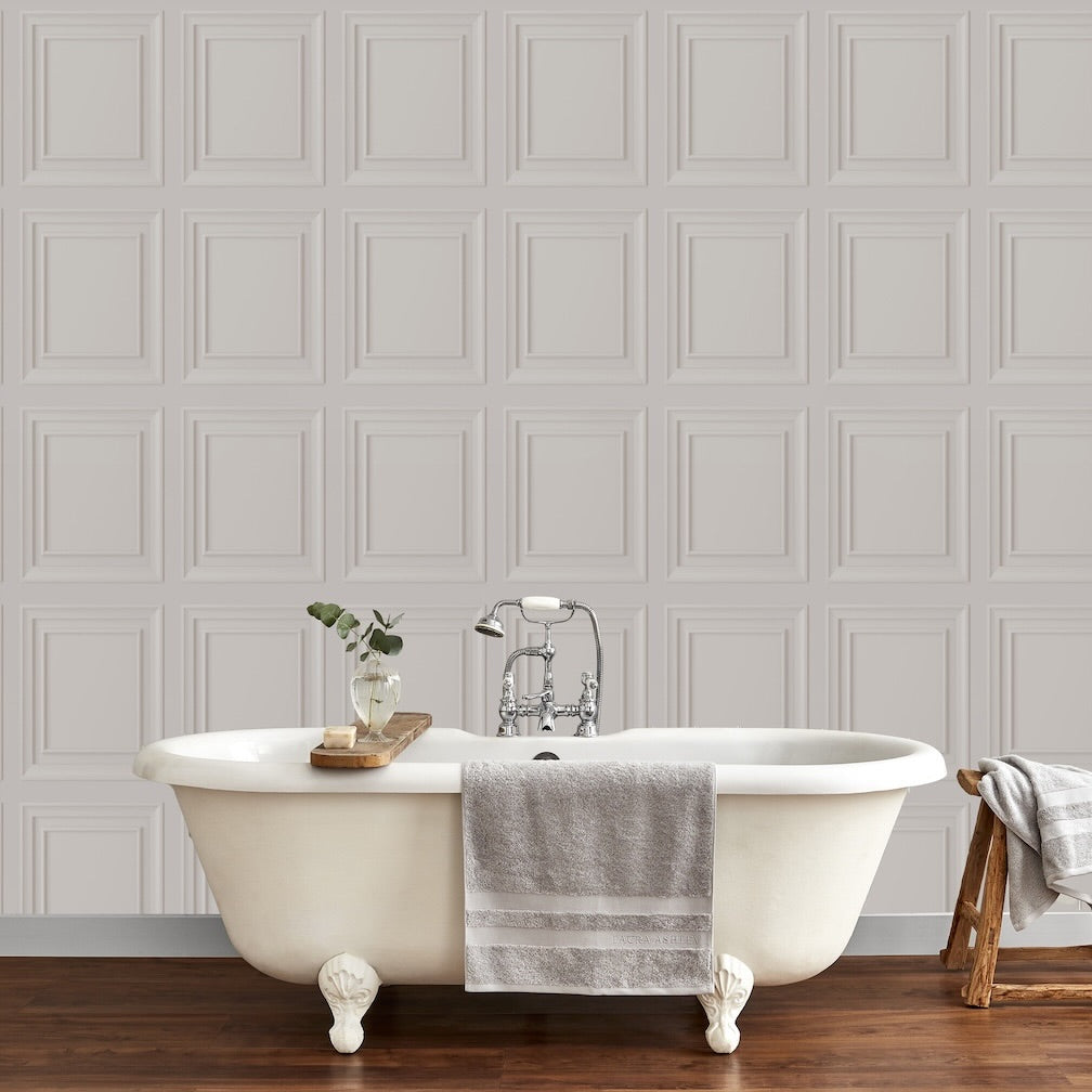 Laura Ashley Redbrook Wood Panel Dove Grey Wallpaper