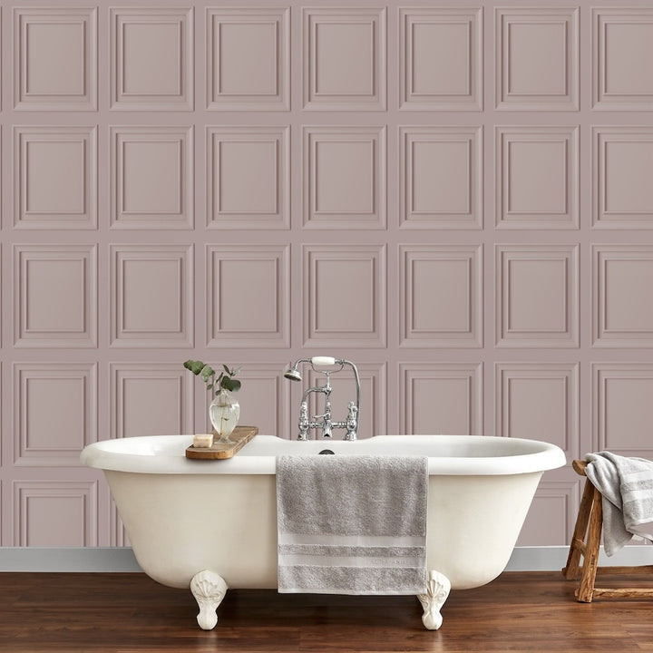 Laura Ashley Redbrook Wood Panel Blush Wallpaper