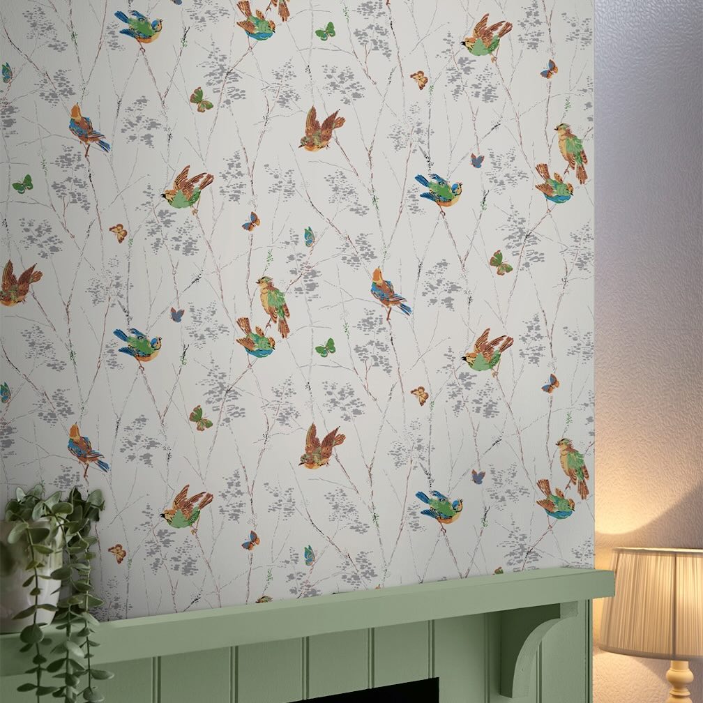 Laura Ashley Aviary Natural Wallpaper
