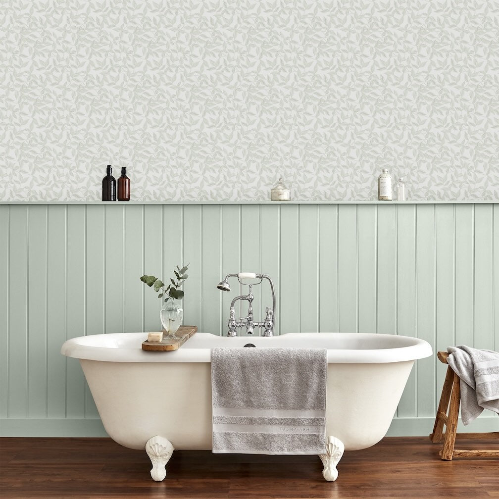 Laura Ashley Erwood Pale Eau de Nil Wallpaper
