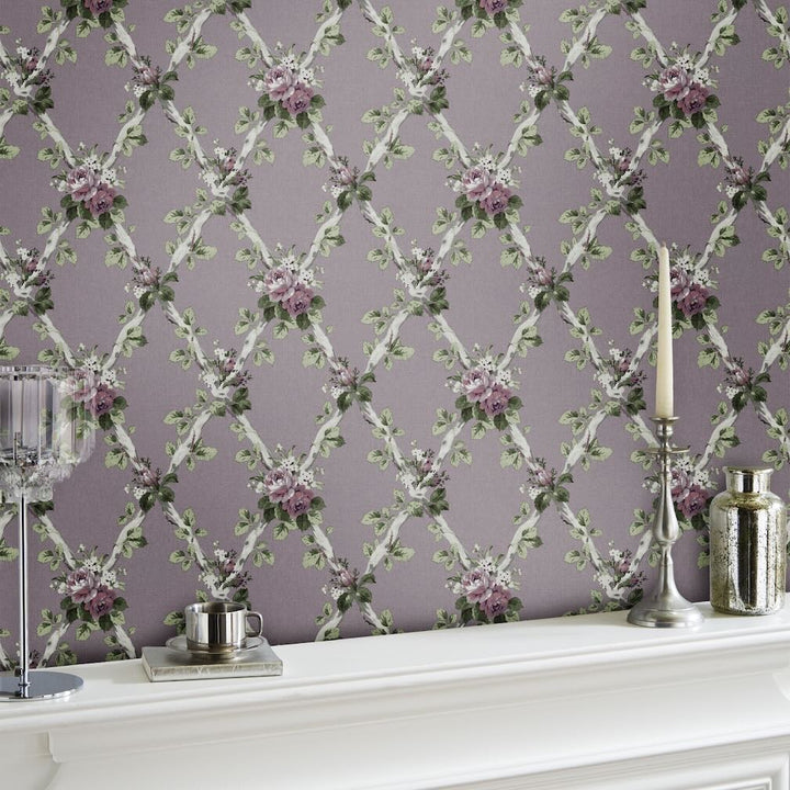 Laura Ashley Elwyn Grape Wallpaper