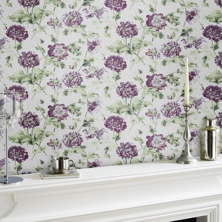 Laura Ashley Hepworth Grape Wallpaper