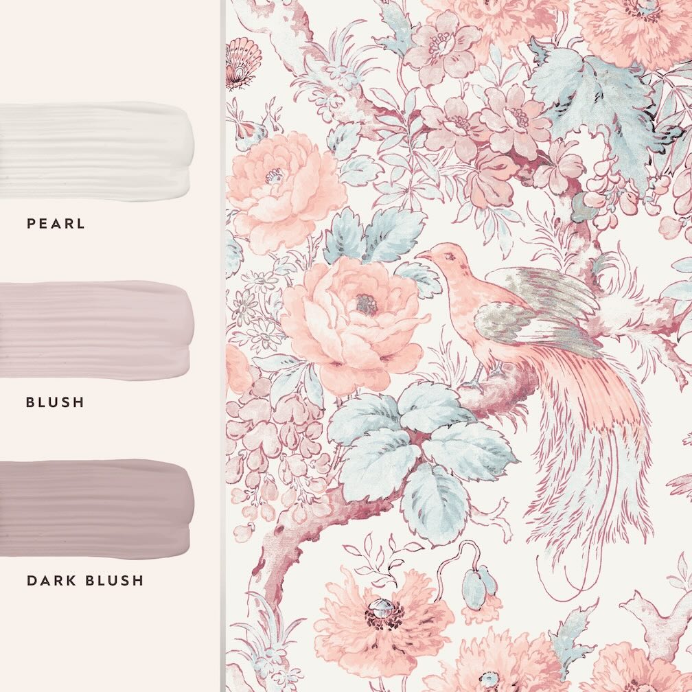 Laura Ashley Birtle Blush Wallpaper
