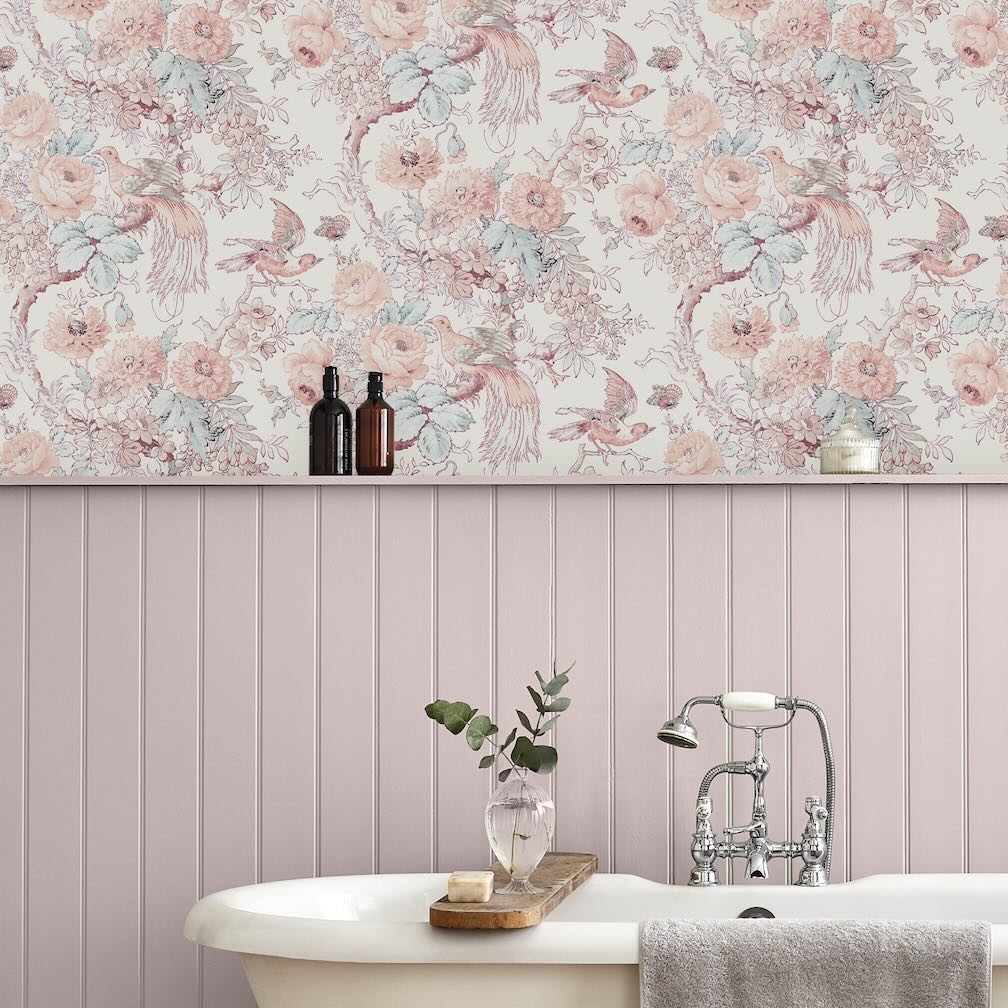 Laura Ashley Birtle Blush Wallpaper