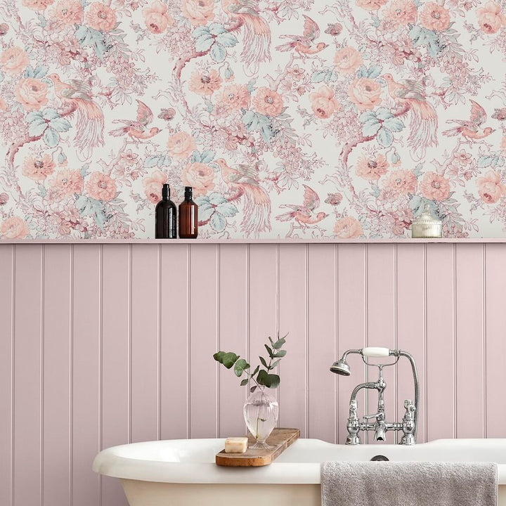 Laura Ashley Birtle Blush Wallpaper