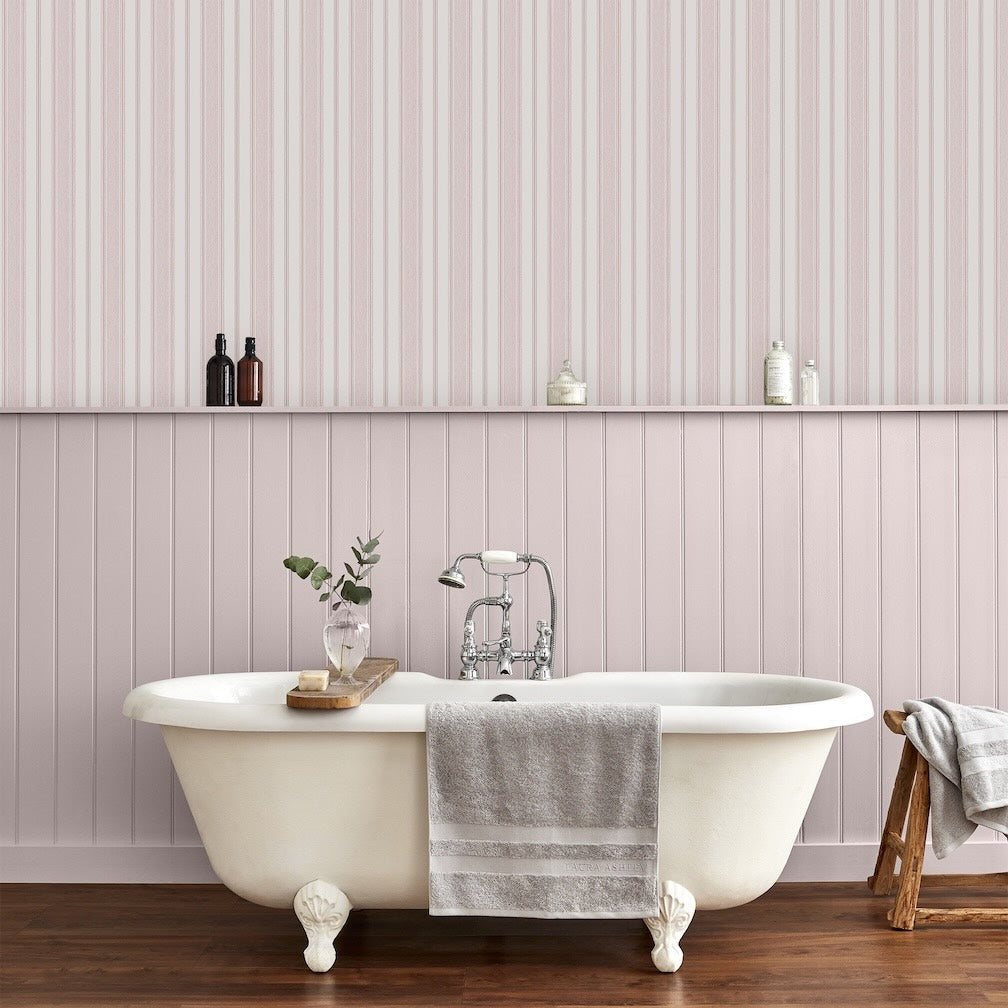 Laura Ashley Heacham Stripe Blush Wallpaper