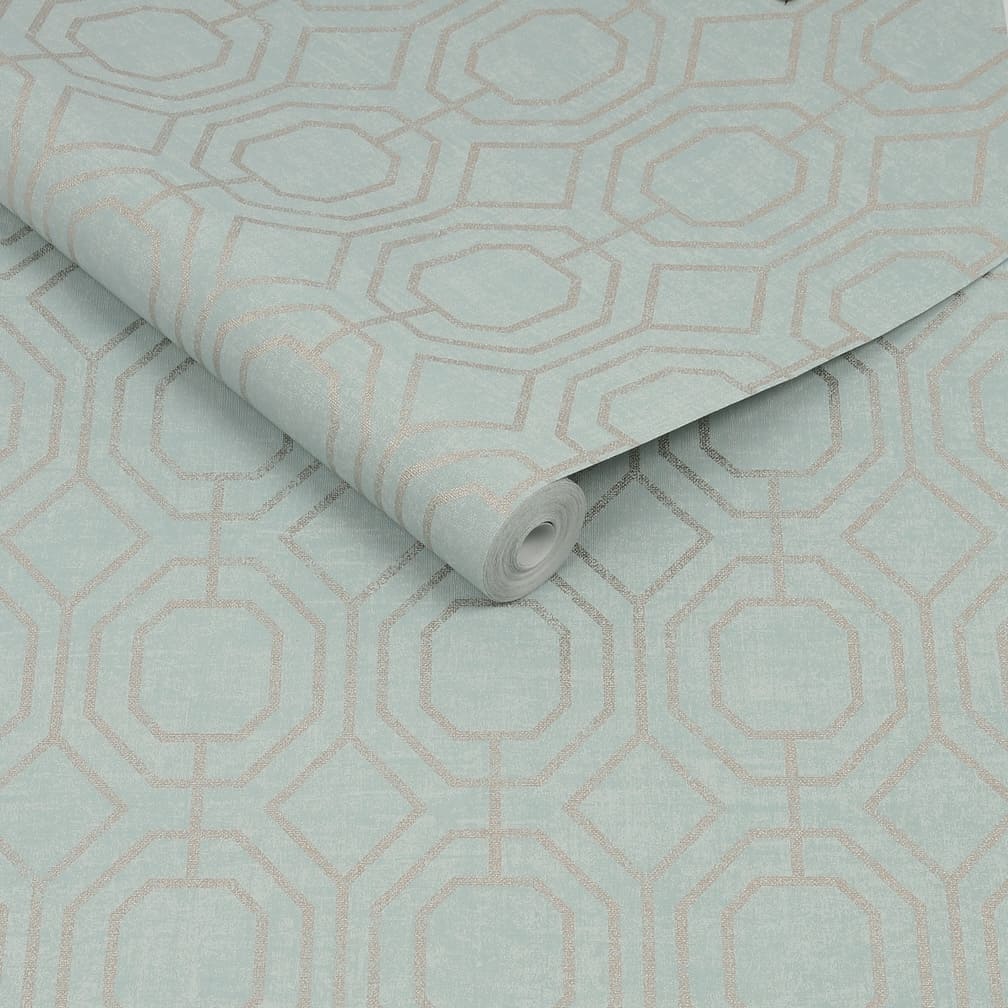 Superfresco Easy Luxe Geo Duck Egg Wallpaper