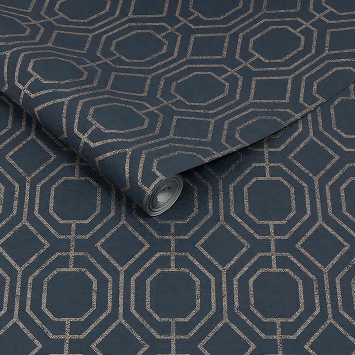 Superfresco Easy Luxe Geo Navy Wallpaper