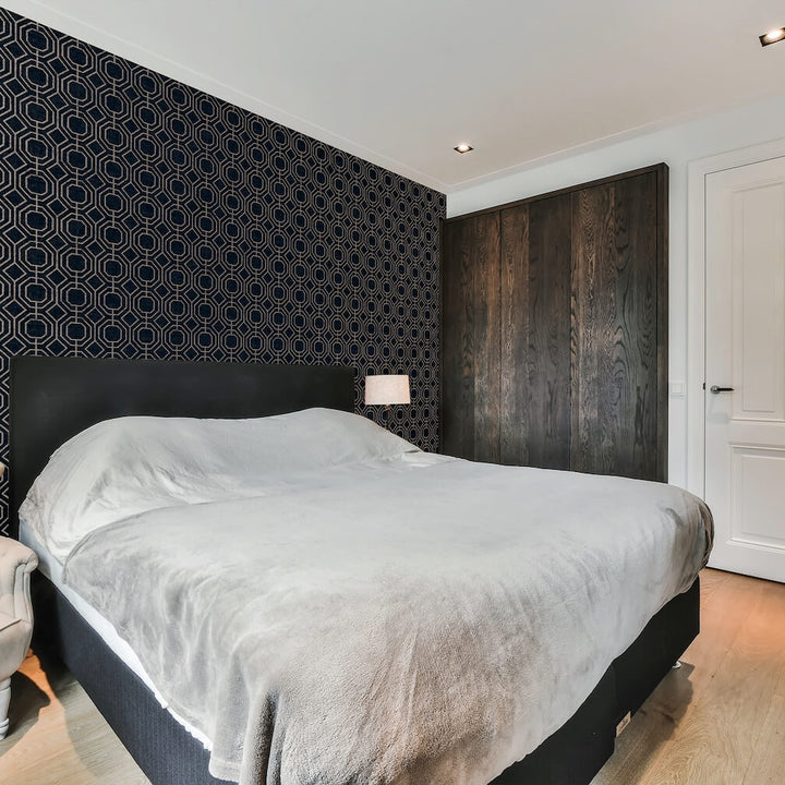 Superfresco Easy Luxe Geo Navy Wallpaper