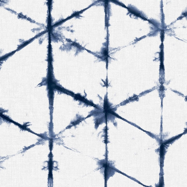 Geo Tie Dye White & Blue Wallpaper