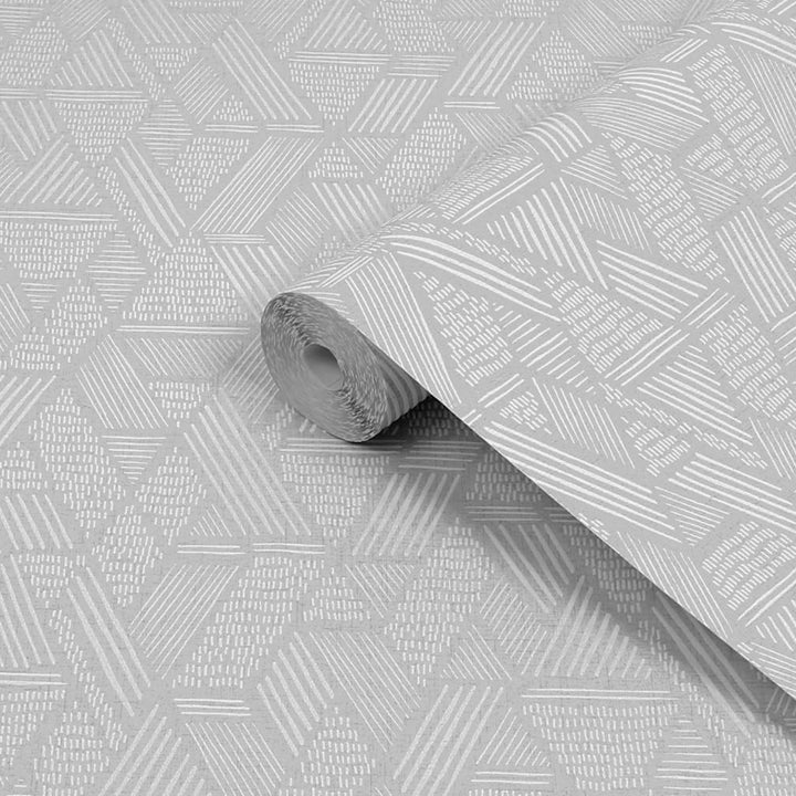 Superfresco Easy Ethnic Grey & White Stitch Wallpaper