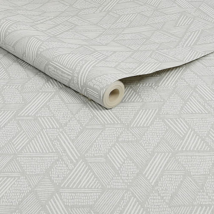 Superfresco Easy Ethnic Grey & White Stitch Wallpaper