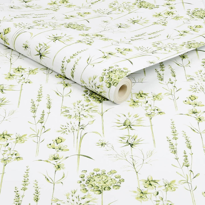 Superfresco Easy Medley Fig Green & White Wallpaper