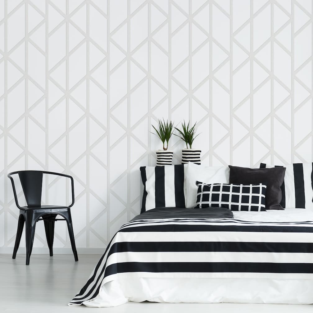 Geometric White Panel Wallpaper