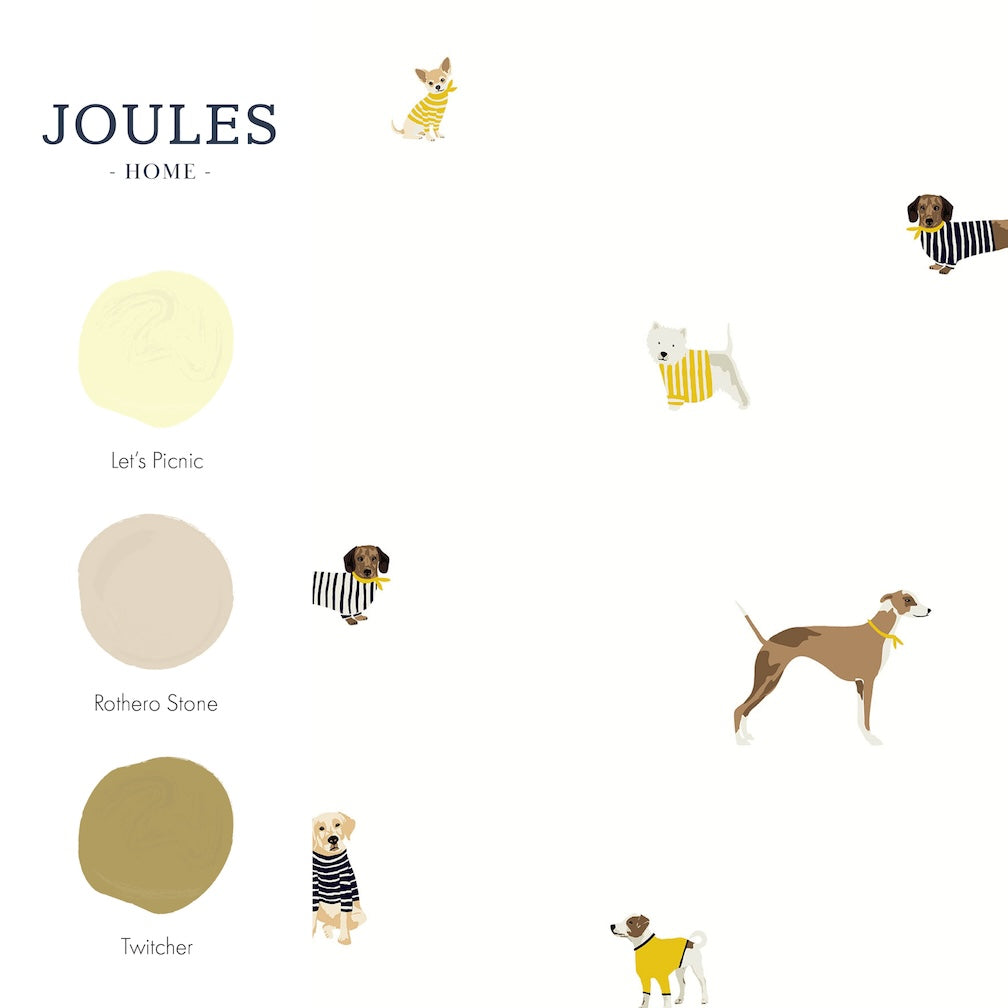 Joules Harbour dogs Creme Wallpaper