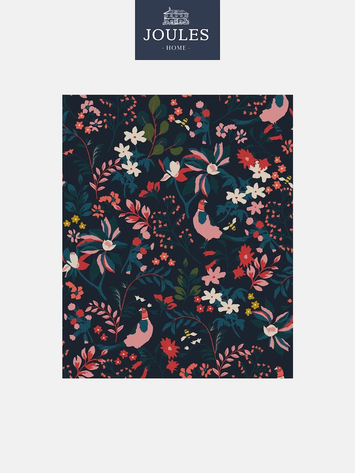 Joules Fields Edge Floral French Navy wallpaper
