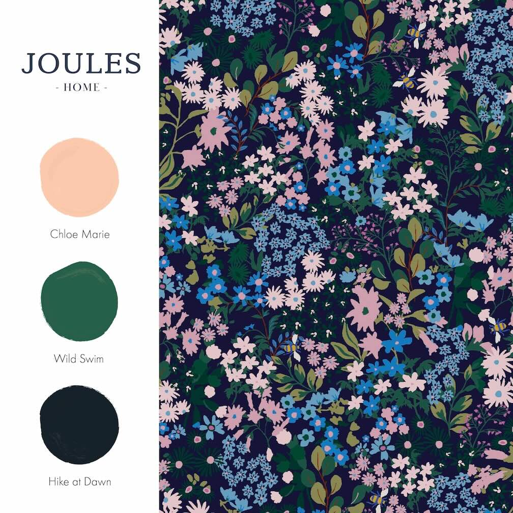 Joules Gilmorton Ditsy Garden Greens wallpaper