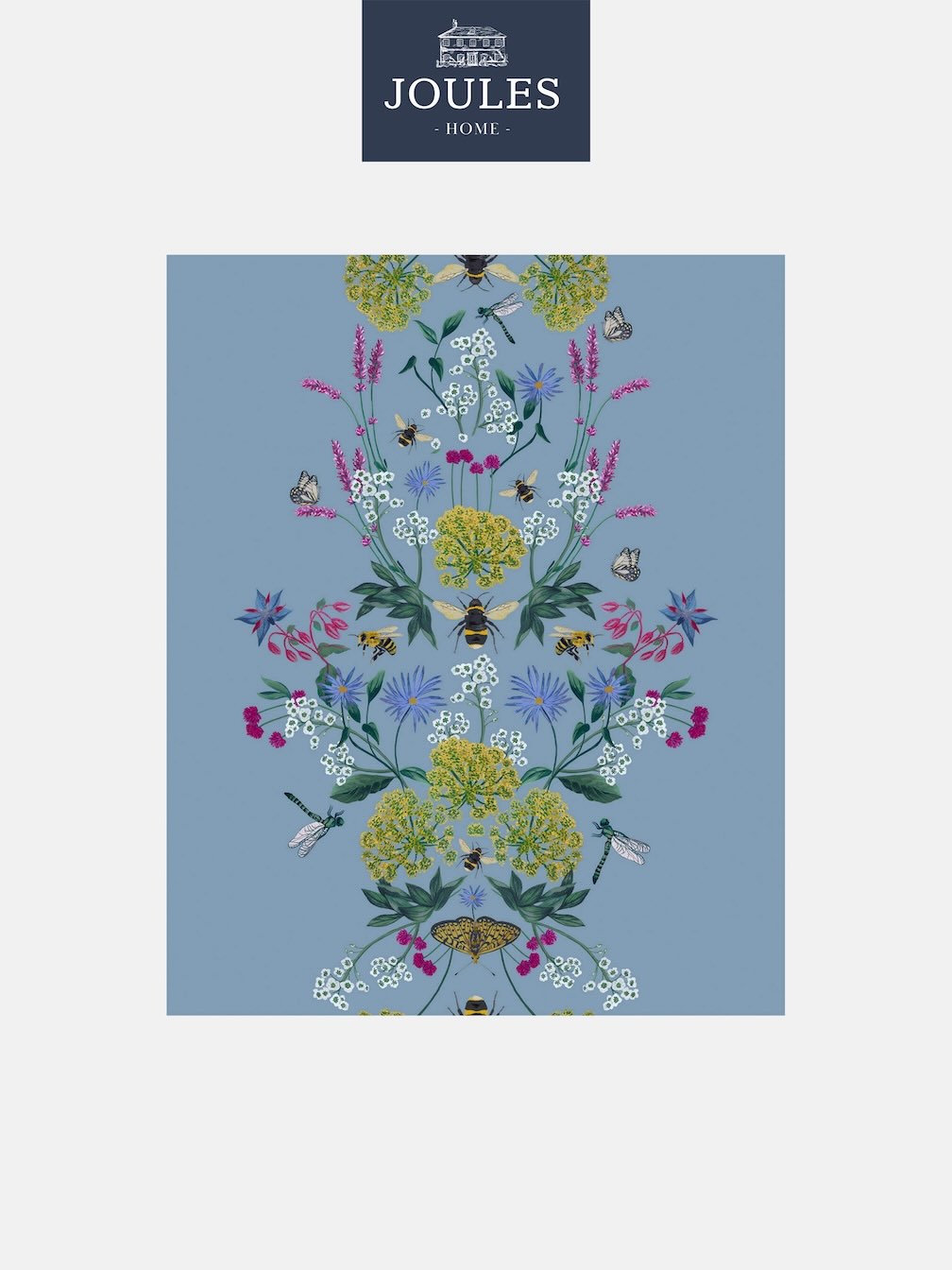 Joules Perfect Pollinators Haze Blue Wallpaper