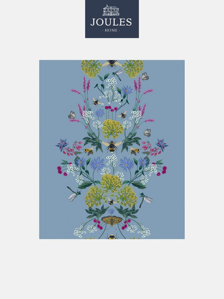 Joules Perfect Pollinators Haze Blue Wallpaper