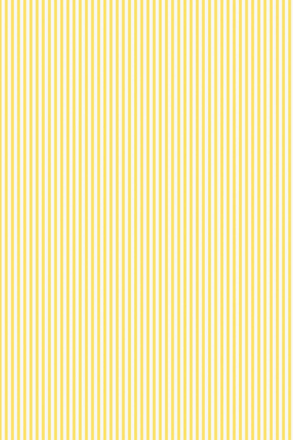 Joules Country Critters Ticking Stripe Lemon Wallpaper