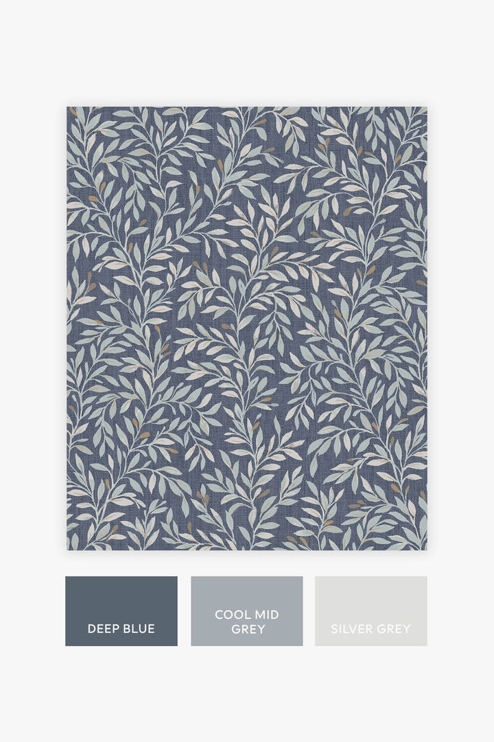 Next Ditsy Leaf Navy Wallpaper